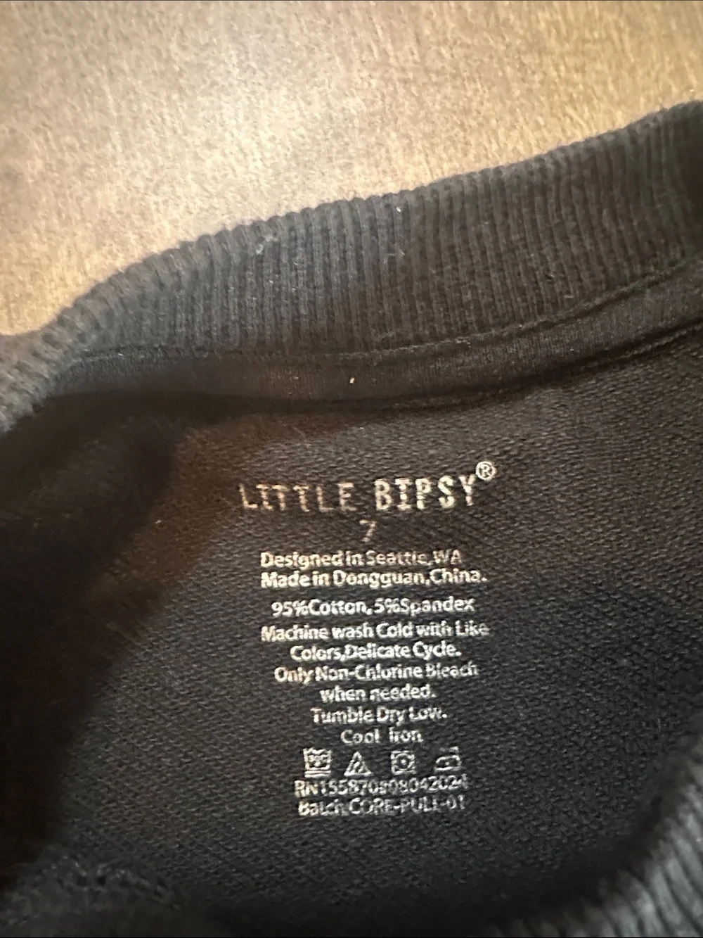 Little Bipsy Black Kids Crewneck Sweatshirt